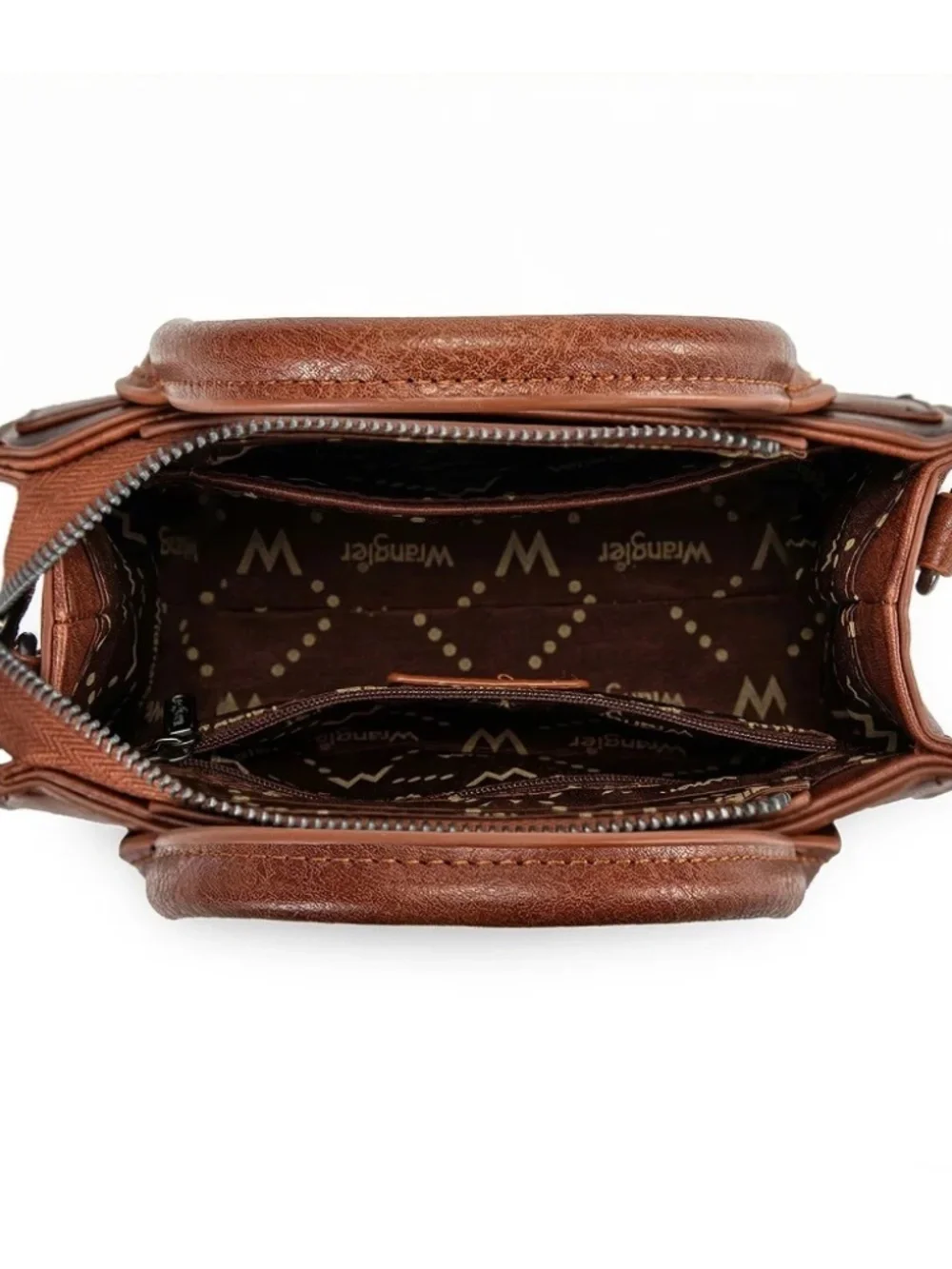 Wrangler Chevron Stitch Tote Crossbody Bag - Brown